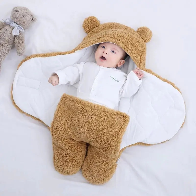 Fluffy Soft Newborn Sleeping Bag and Wrap Blanket